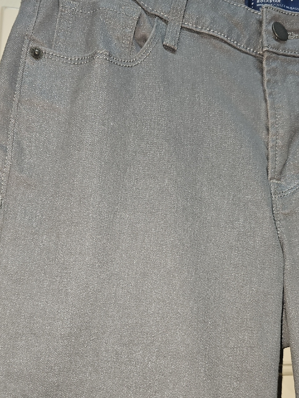 Old Navy Gray (With Fine Silver Fleck) Rockstar Mid-Rise Jeans